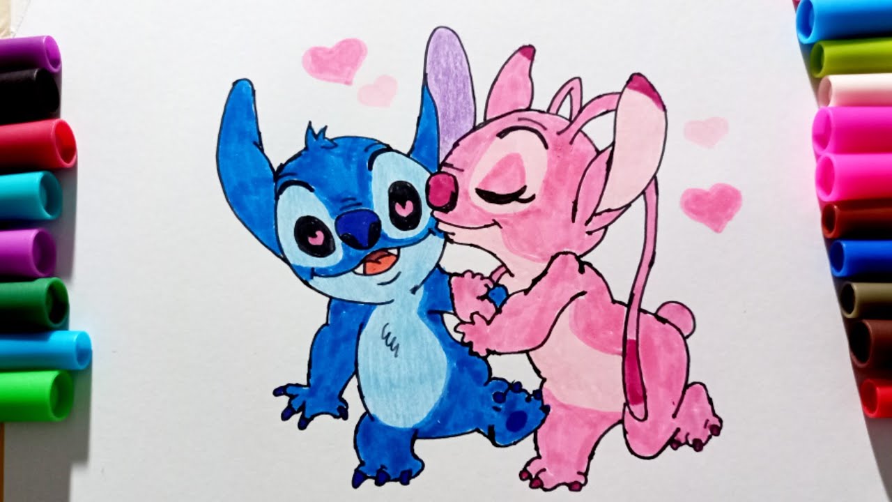 Como desenhar o Stitch e Angel [ passo a passo ] 