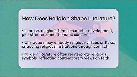 How Does Religion Shape Literature? - The Prose Path