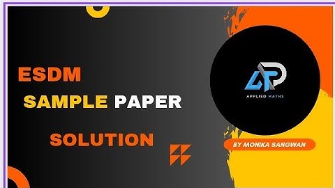Solution of Sample Paper//ESDM//By Monika Sangwan// Polytechnic