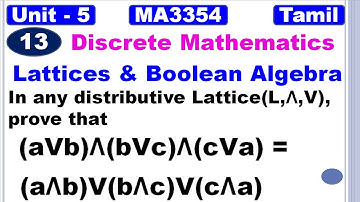 Discrete Maths|In any distributive Lattice (L, Ʌ, V), prove that (aVb)Ʌ(bVc)Ʌ(cVa)=(aɅb)V(bɅc)V(cɅa)