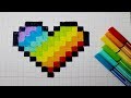 Coeur arcenciel en pixel art