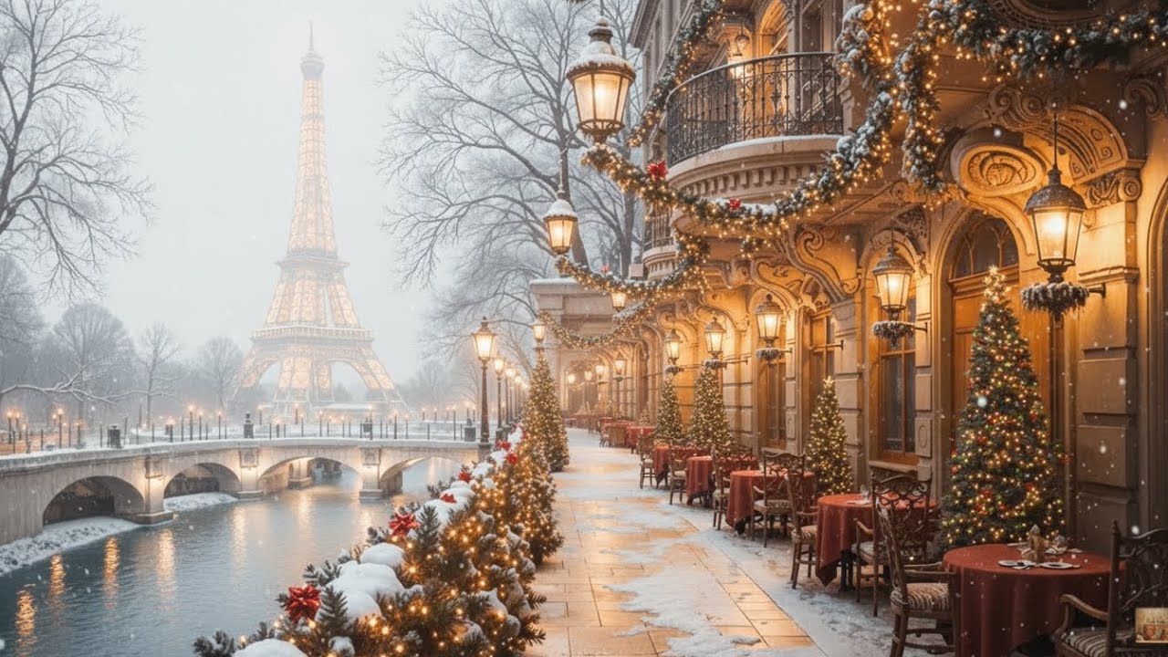 Peaceful Winter Coffee Shop by the Lake ❄️☕ Cozy Cafe Relaxing Sounds