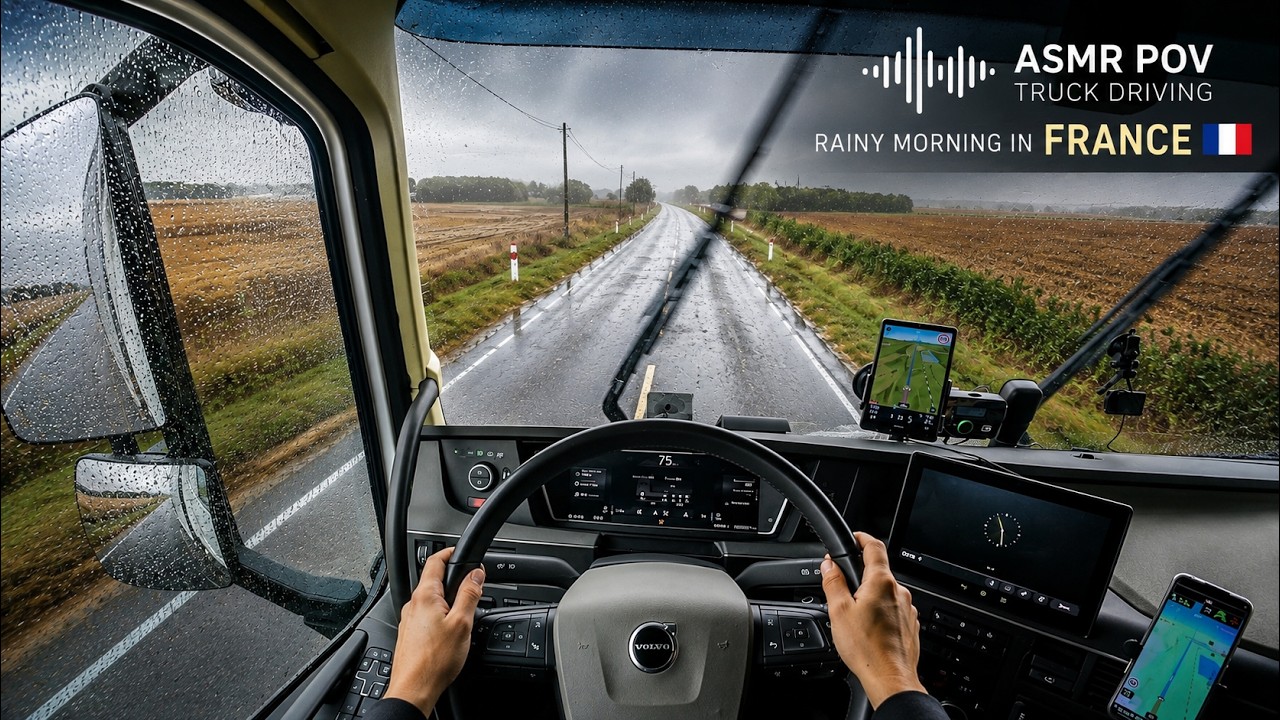 ASMR POV ⛈️ Truck Driving in Heavy Rain 44 Tons of Metal  Volvo FH 4K