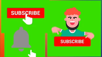subscribe ---- like ---- share ---- and notification bell icon on green screen