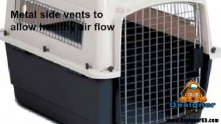 http://www.designerk9.com/dog-airline-carrier/ This dog airline carrier meets most airline requirements and is eco-friendly. With a 