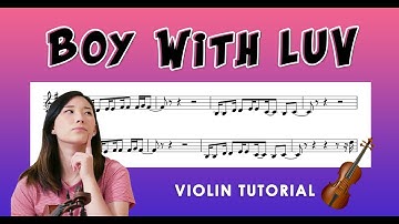 "Boy With Luv" - BTS EASY VIOLIN TUTORIAL (w/Sheet Music)