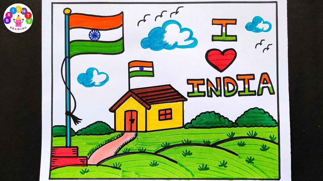 How to draw republic day drawing easy || Republic day drawing competition  for kids|| | Independence day drawing, Drawing competition, Drawing for kids