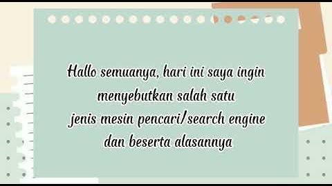 MENYEBUTKAN JENIS-JENIS MESIN PENCARI/SEARCH ENGINE