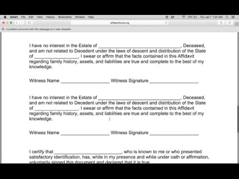 How to Write a Small Estate Affidavit Form
