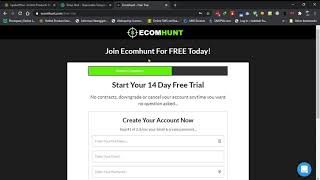 How to signup ecomhunt as trial account