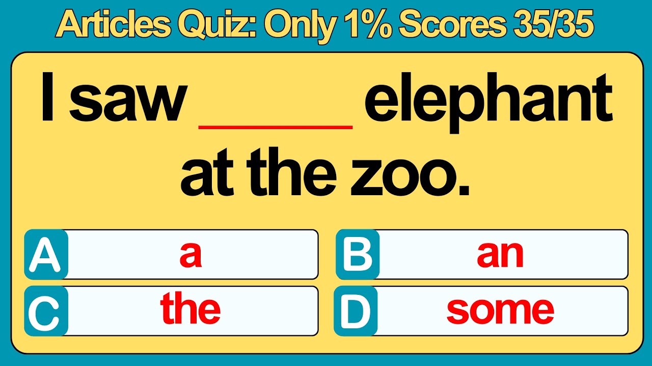 Test Questions Only One 35 Tough Article Questions || Only 1% Can Score the Perfect 35/35! # ...
