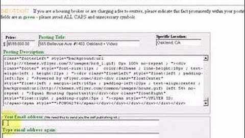 Posting on Craigslist