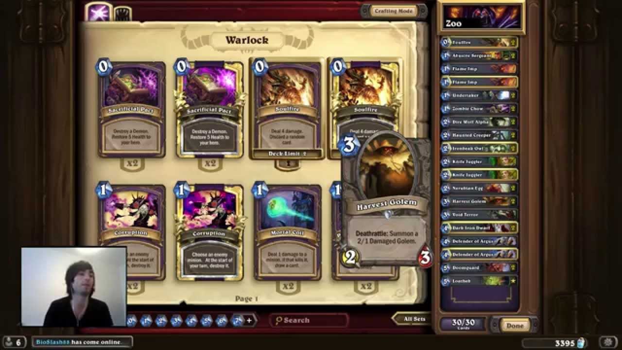 Hearthstone - Warlock: "Zoo" / s8 - [Decklist]