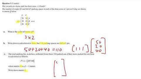 2019 Further Maths Exam 2 Matrices Question 1