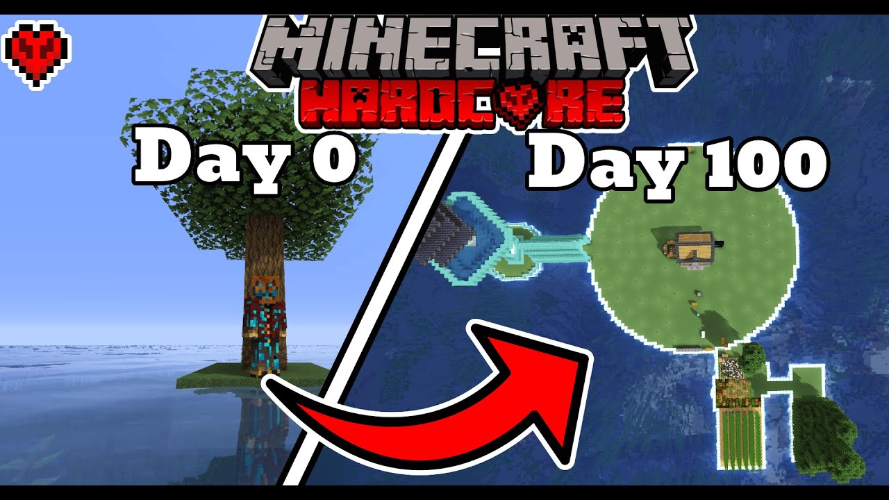 I Survived 100 Days In Hardcore Minecraft On A Survival Island - YouTube