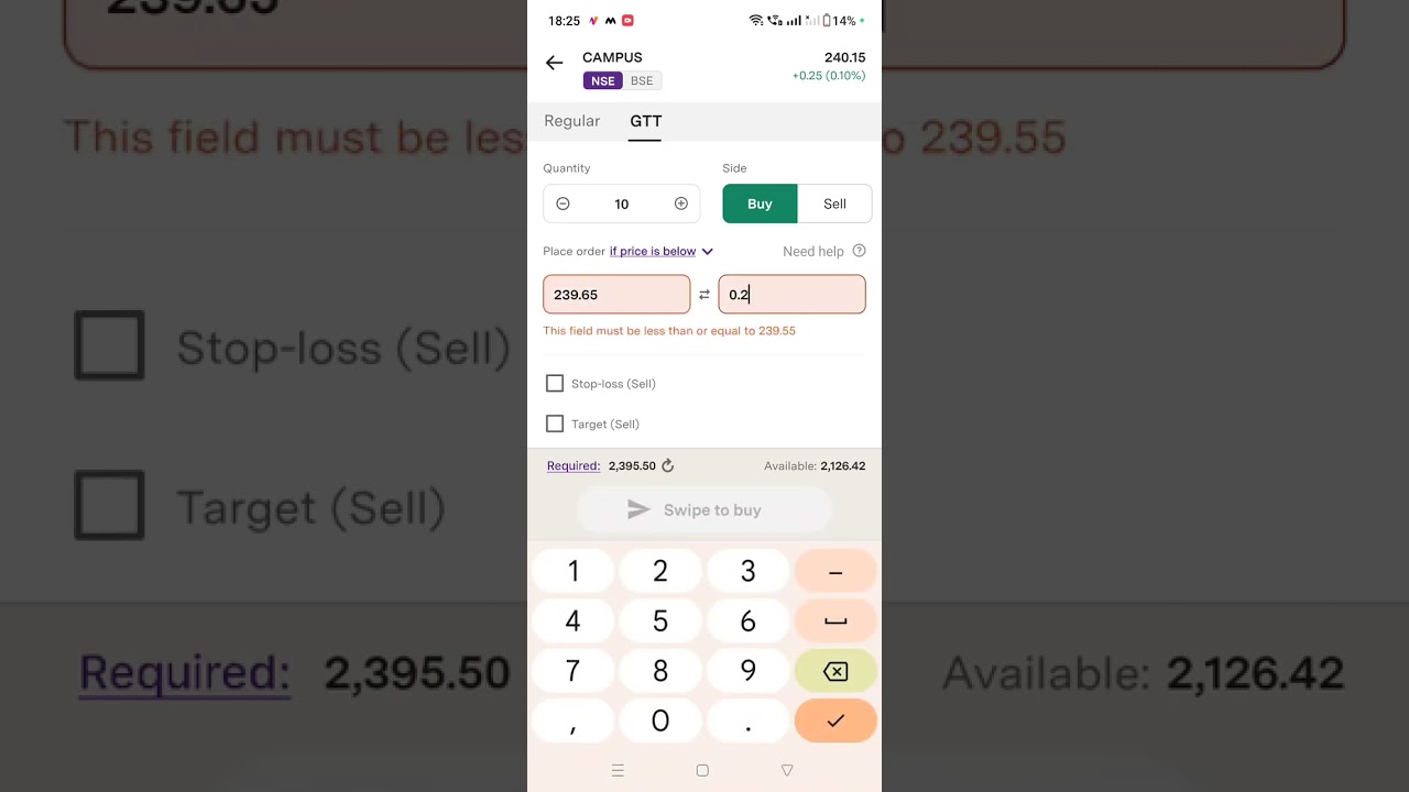 GTT order (Good Till Triggered)