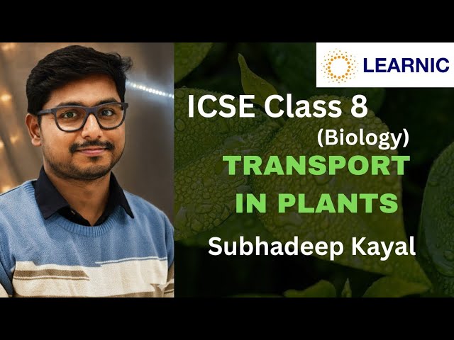 Transport In Plants | Class 8 ICSE Biology | Chapter 1 |