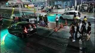 Drag racing Honda jazz K Street 402m GK & GE Drag party 2025 16/02/2568