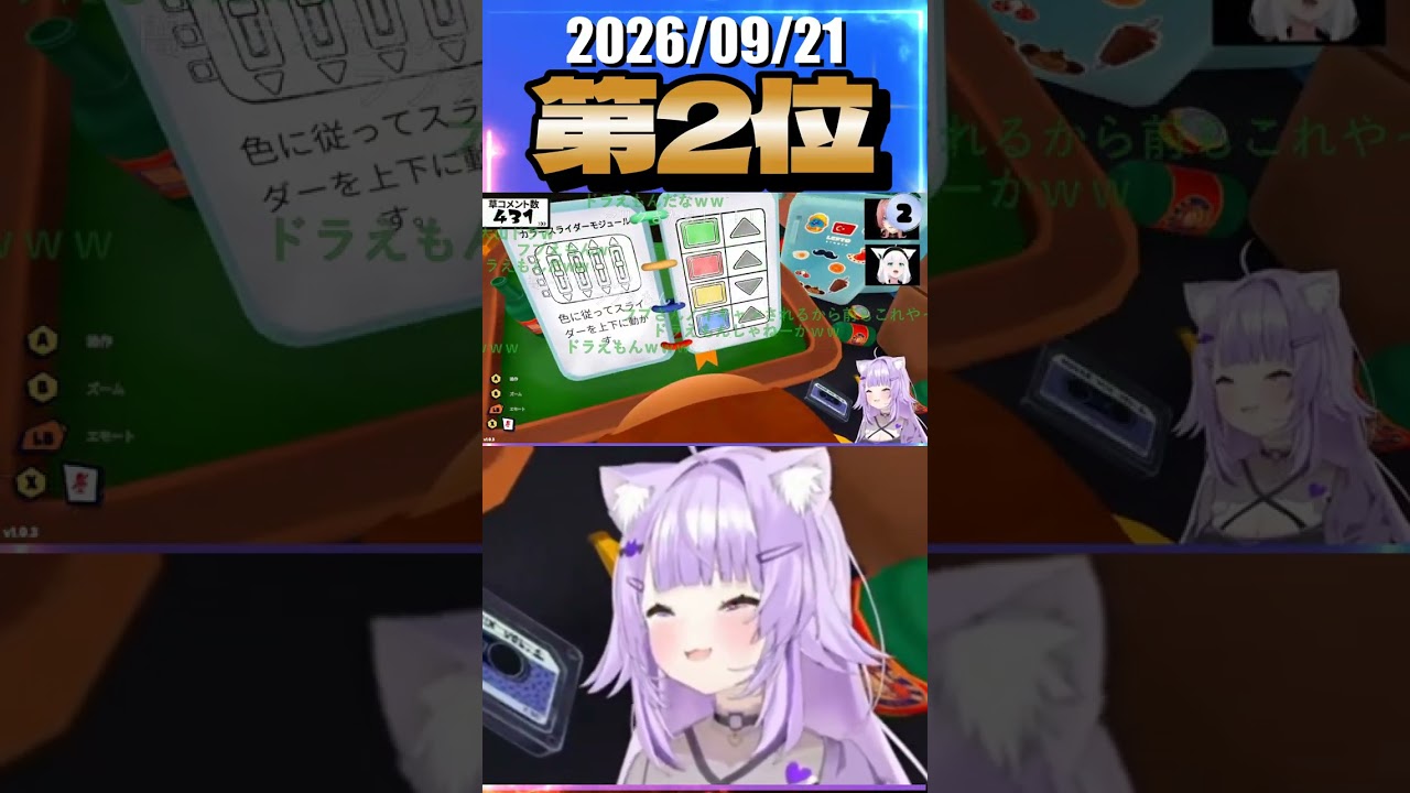 9/21 草コメント数ランキング第2位 #猫又おかゆ 0時間22分ごろ