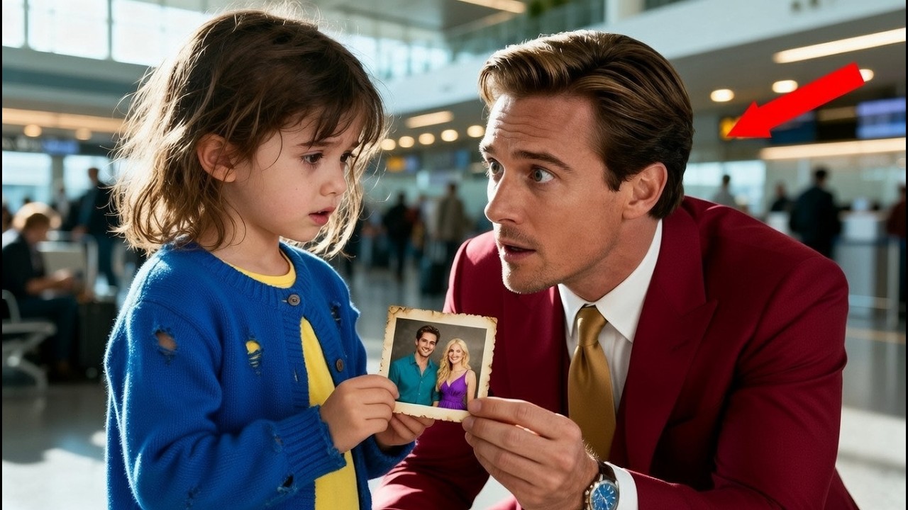 Uma garota pobre vai ao aeroporto todos os dias com uma foto —