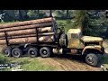 SPINTIRES 2014 - The River Map - Old Kraz Transporting Logs Until it Rolls Over