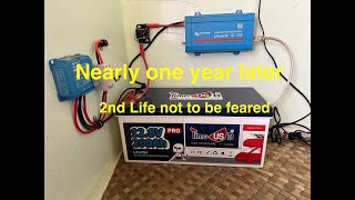 Timeusb 12.8V 200Ah PRO LiFePO4 battery revisit after 1 year continuous use