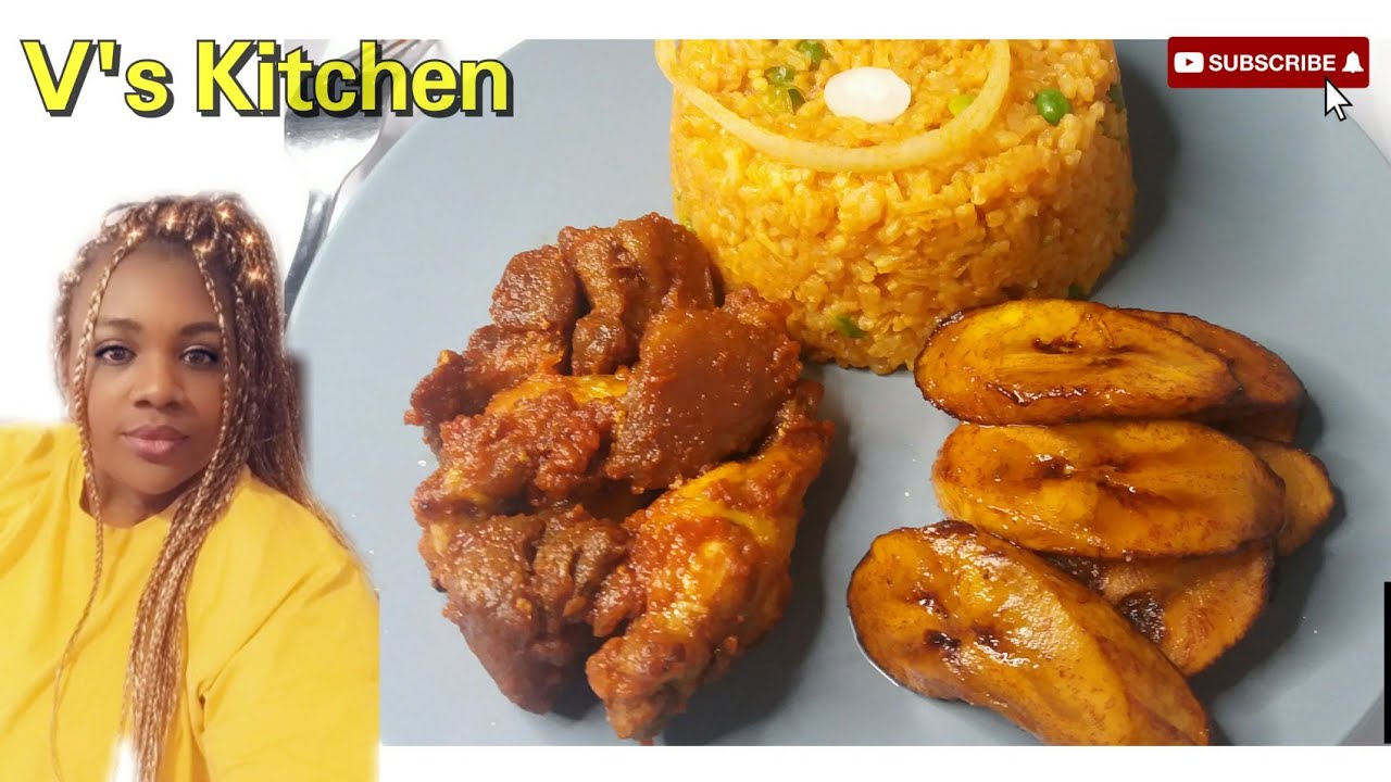 How to Prepare Jollof Rice Green Peas \\ V's Kitchen \\Delicious Meal 