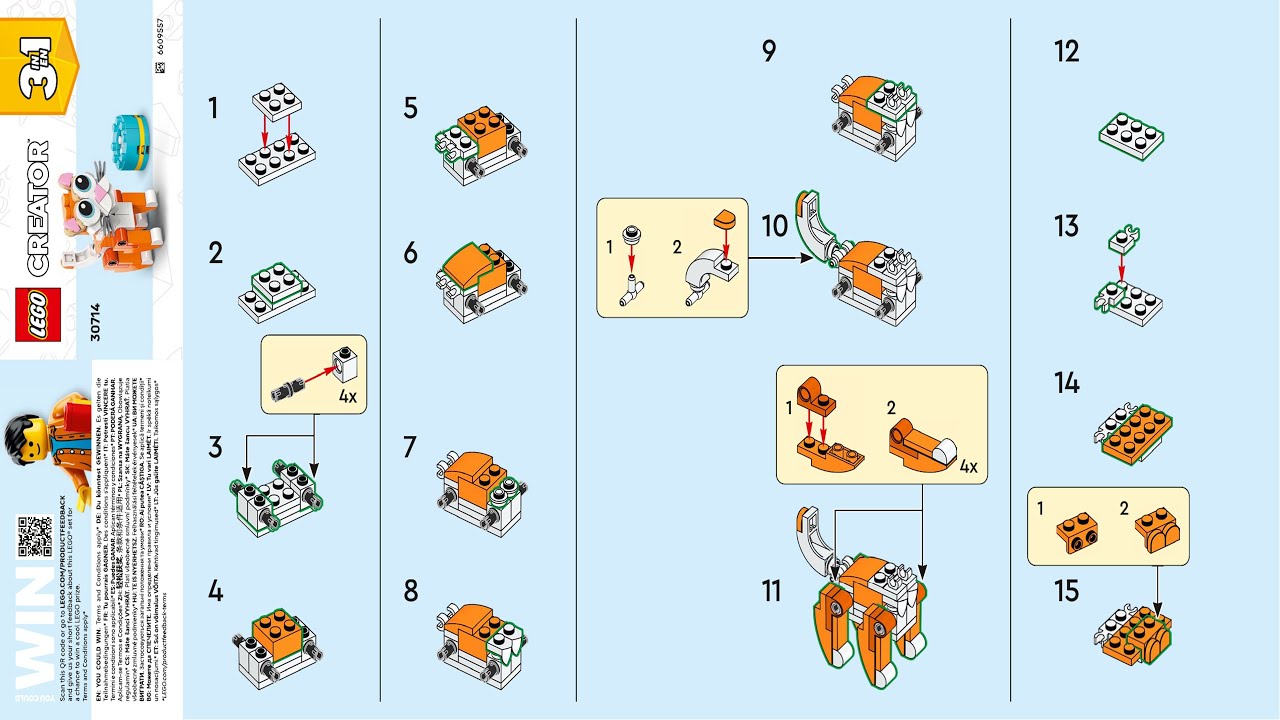 LEGO Instructions - Creator - 30714 - Orange Cat - 3 in 1 (Book 1)