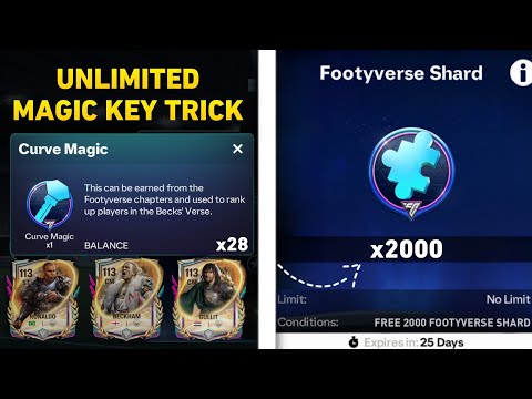 UNLIMITED CURVE MAGIC KEY TRICK SCHWEINSTEIGER FC MOBILE!! FREE 2000 FOOTYVERSE SHARDS FC MOBILE 26!