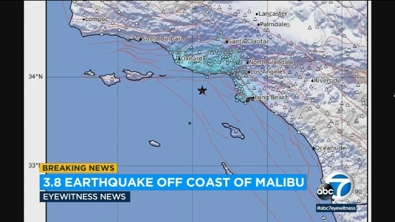 3 8 magnitude earthquake hits off malibu coast usgs says youtube