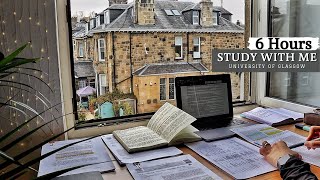 6 HOUR STUDY WITH ME  |Background noise, Rain Sound,10-min break, No Music