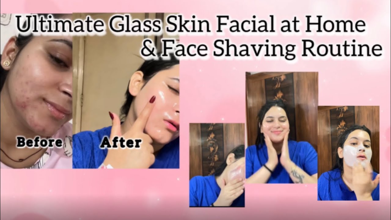 Glass skin facial at home | how to shave your face. | facial hair 