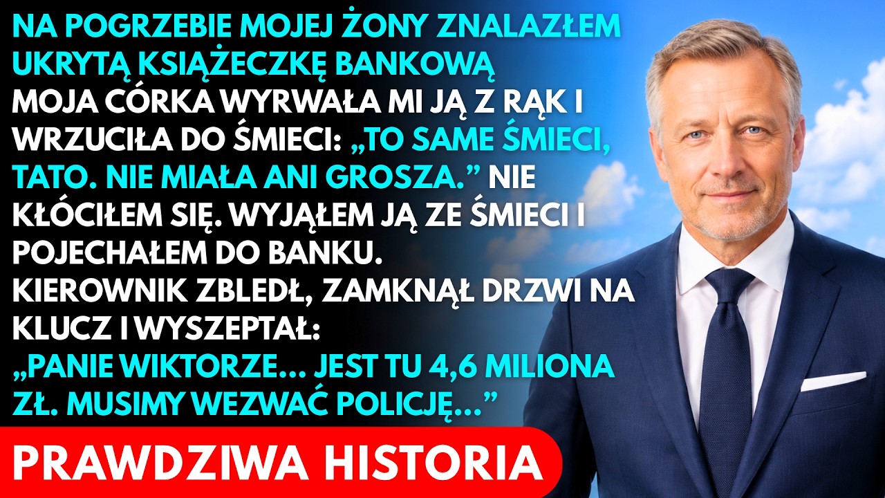 Moja córka wyrwała mi z rąk książeczkę oszczędnościową zmarłej żony i wrzuciła ją do kosza. „To tylko śmieci, tato. Nie miała ani grosza” – powiedziała z pogardą, cztery godziny po pogrzebie. Pół...