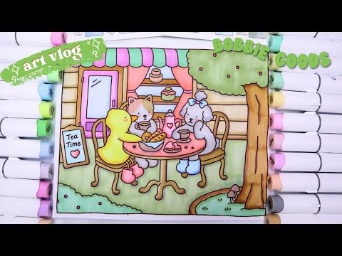 🍵 coloring bobbie goods with ohuhu art markers // afternoon tea