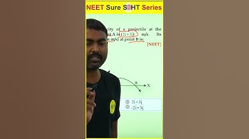 The velocity of a projectile at the initial point A is (2i+3j) m/s. Its velocity (in m/s) at