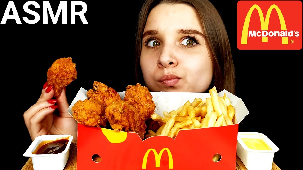 ASMR McDonald's Spicy Chicken Wings & French Fries Mukbang (No Talking) Eating Sounds | Tasty ASMR