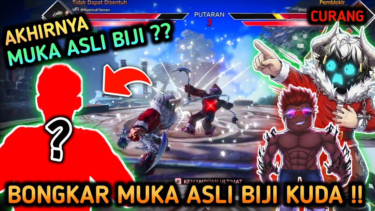 BONGKAR MUKA BIJI KUDA & vfika ‼️ Ditantang Kalahin si Biji Demi Tau MUKA ASLI biji kuda  - Roblox