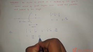 An object is placed at a distance of `6 cm` from a convex mirror of focal length `20 cm`.