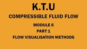 KTU | COMPRESSIBLE FLUID FLOW | CFF | MODULE 6 | PART 1 | FLOW VISUALISATION METHODES