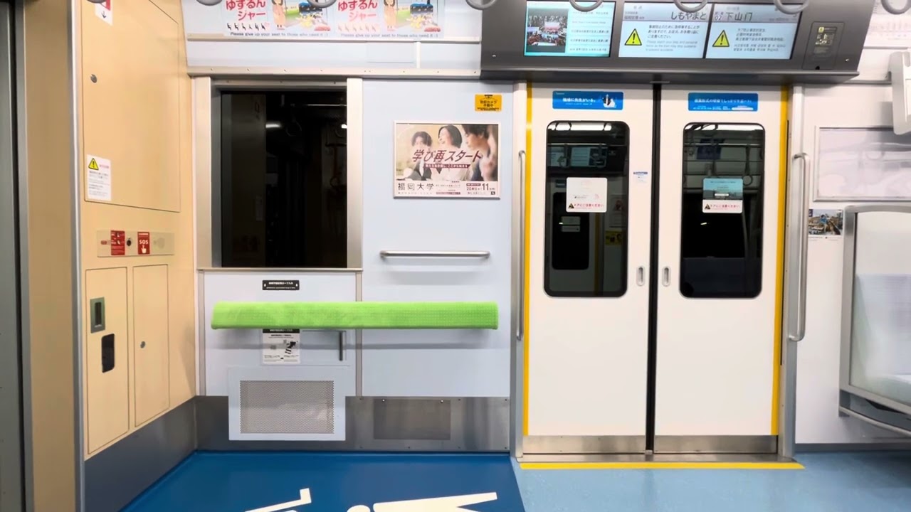 福岡市営地下鉄4000系4125F編成(三菱ハイブリッドsic-VVVF＋SynRM:同期リラクタンスモーター)普通福岡空港行　周船寺→姪浜　走行音