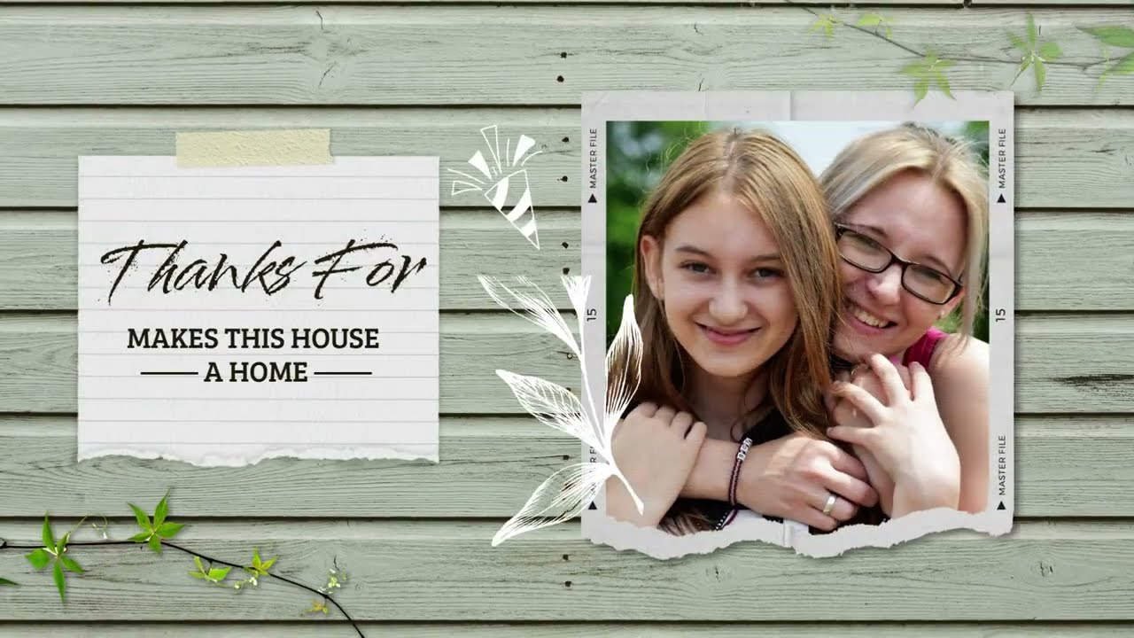 Free Wood Grain Texture Family Moments Memories Photo Collage Gallery Graffiti Slideshow-FlexClip