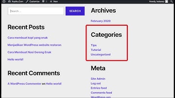 Tutorial fungsi widget pada wordpres