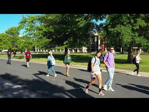 Beautiful campus drone video