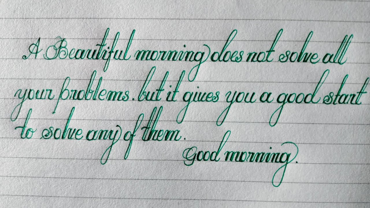 Cursive writing practice in English | How to improve handwriting in ...