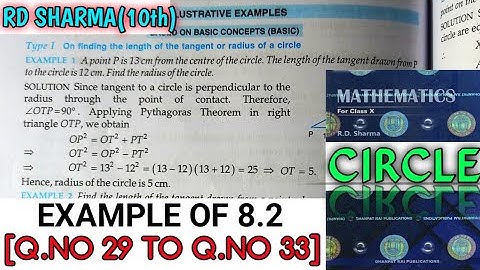 RD SHARMA CLASS 10 CIRCLE EXAMPLE OF EX-8.2[Q.NO-29 TO 33] MATH FEAR | CHAPTER 8 |CBSE