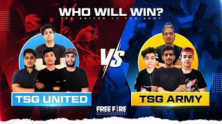 FREE FIRE || TEAM TSG冬ARMY VS TSG冬UNITED || OFFICIAL LEAGUE CUSTOM ROOM || 10,000₹ PRIZE POOL