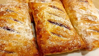 ЭТО Так ВКУСНО и Легко! 🥐 СЛАДКИЕ Пирожки - СЛОЙКИ с Клубникой из Готового Слоеного Теста