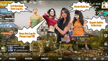 Joining Random Squad Of Girls Like A Bot || They challenged Me 1v3 TDM Match || PUBG Mobile