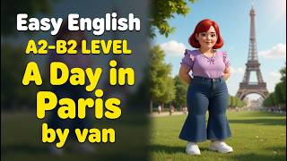 A Day in Paris | Learn English with Klara 🚐  (Easy Listening A2–B2)