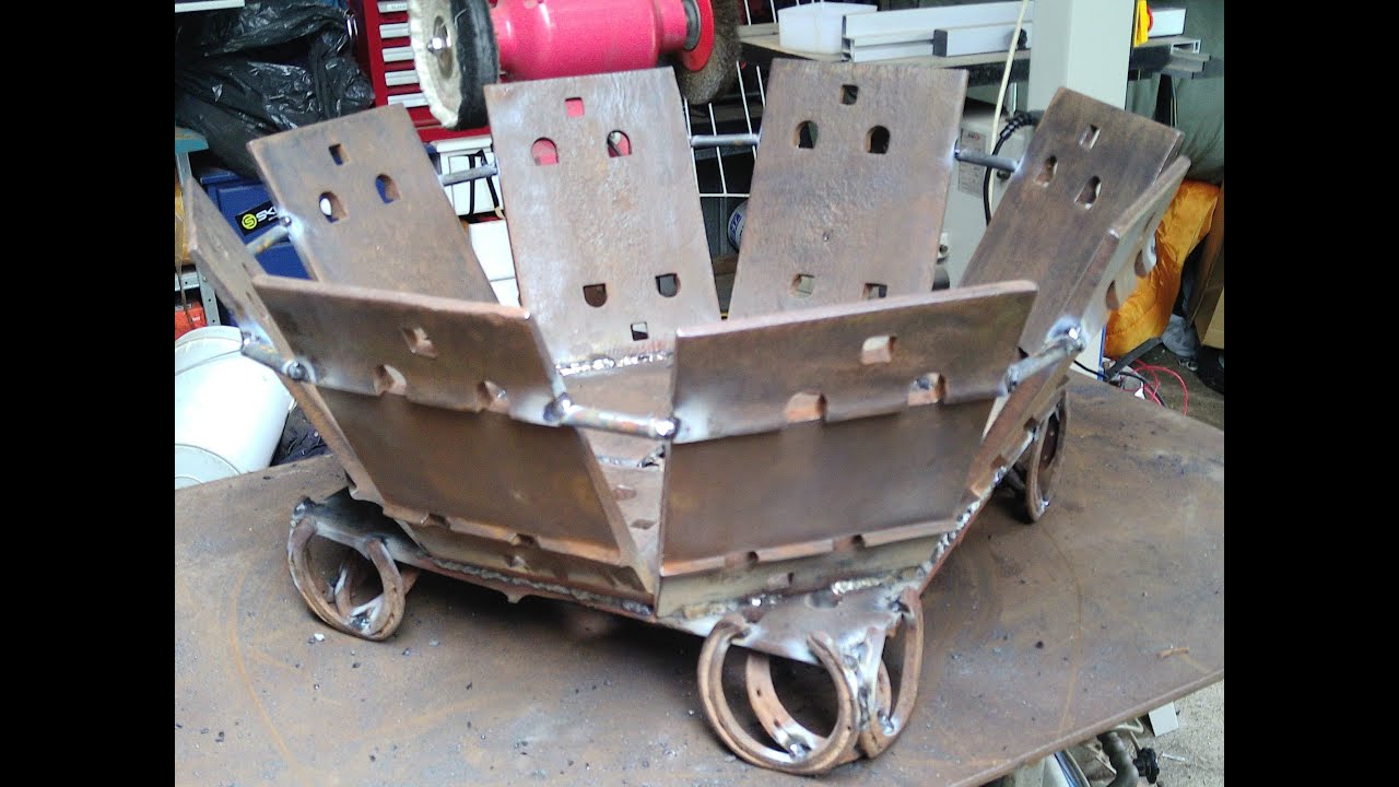 Railway plate fire pit - YouTube